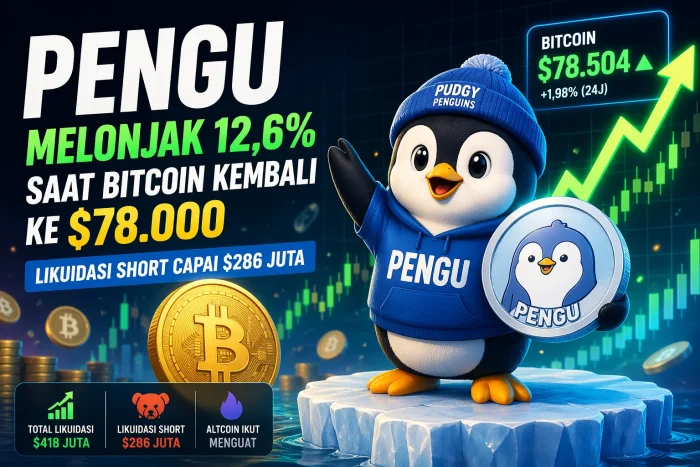 PENGU Meroket 12% Saat Bitcoin Sentuh $78.000: Apa Pemicunya?